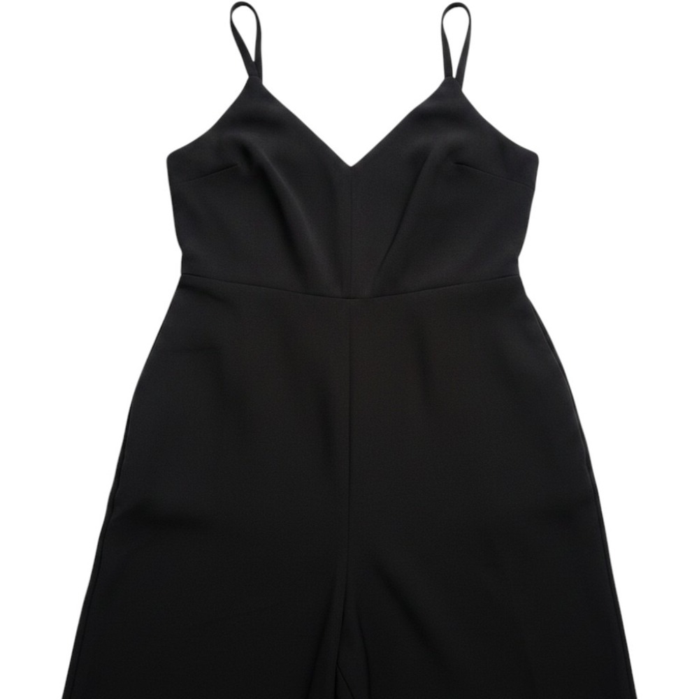 Madewell Black Wide Leg V-Neck Spaghetti‎ Strap Thistle Cami Jumpsuit Size 2